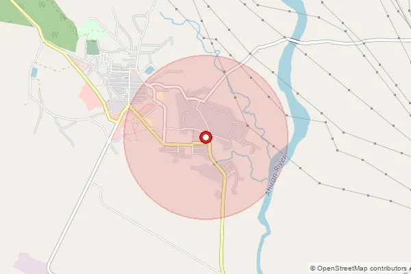 Map showing approximate area covered by Pincode 495447 — Mongra Bo, Korba