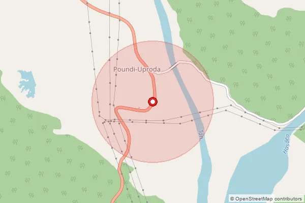 Map showing approximate area covered by Pincode 495448 — Gursia Bo, Korba