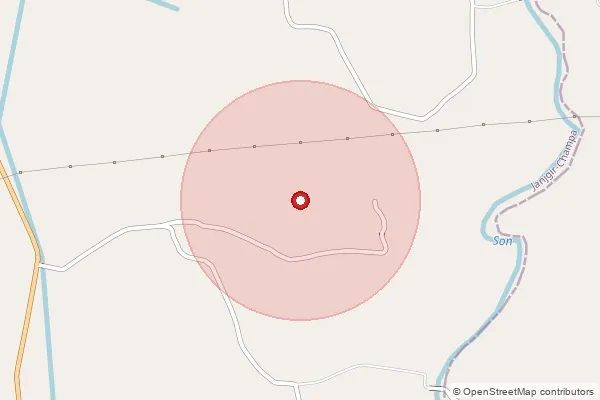 Map showing approximate area covered by Pincode 495660 — Puchheli Bo, Janjgir-Champa