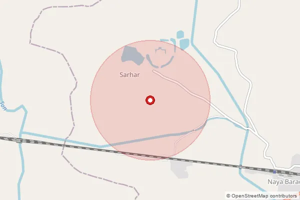 Map showing approximate area covered by Pincode 495687 — Jharna Bo, Janjgir-Champa