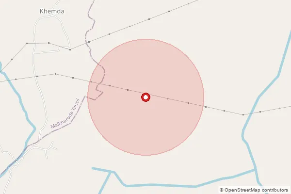 Map showing approximate area covered by Pincode 495688 — Saraskela Bo, Janjgir-Champa