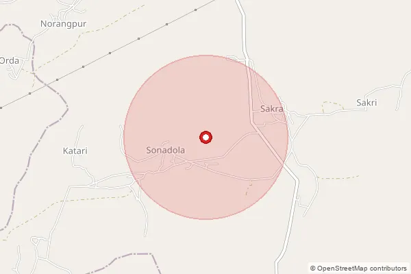 Map showing approximate area covered by Pincode 495689 — Portha Bo, Janjgir-Champa