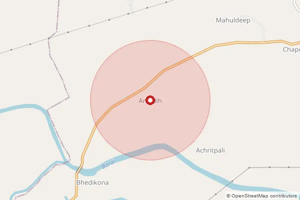 Map showing approximate area covered by Pincode 495691 — Charpara Bo, Janjgir-Champa