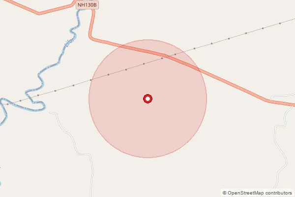 Map showing approximate area covered by Pincode 496111 — Baihamunda Bo, Raigarh