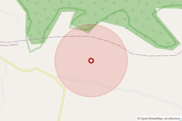 Map showing approximate area covered by Pincode 496225 — Behrakhar Bo, Jashpur