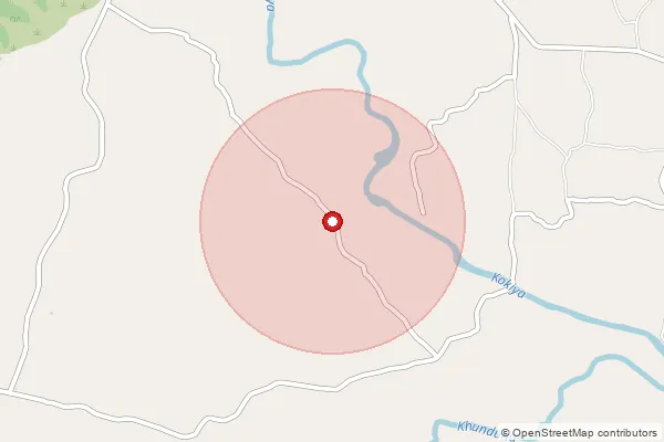 Map showing approximate area covered by Pincode 496245 — Bansajhal Bo, Jashpur