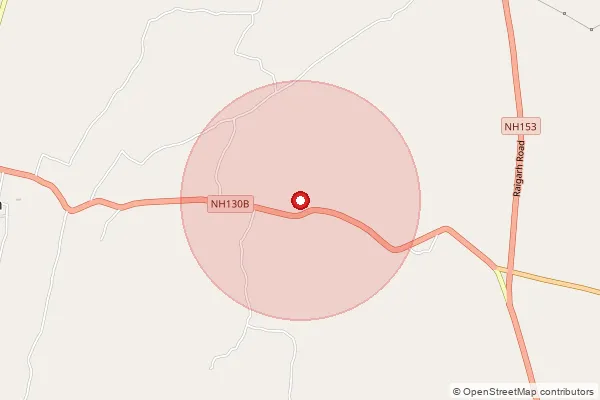 Map showing approximate area covered by Pincode 496445 — Chhind Bo, Raigarh