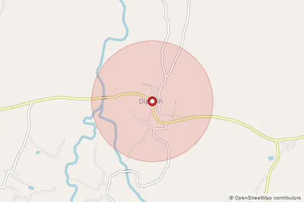 Map showing approximate area covered by Pincode 497118 — Dipadih Bo, Balrampur