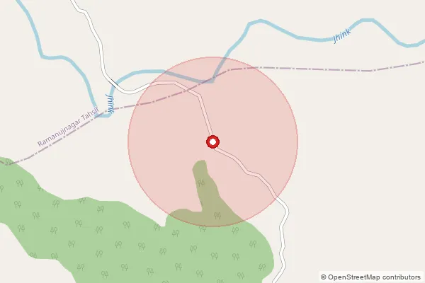 Map showing approximate area covered by Pincode 497333 — Ganeshpur Bo, Surajpur