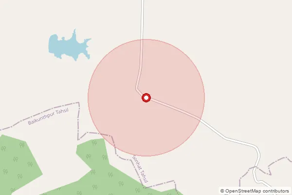 Map showing approximate area covered by Pincode 497339 — Katgodi Bo, Korea