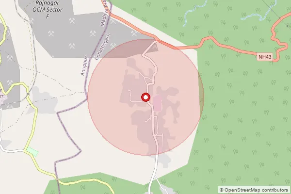 Map showing approximate area covered by Pincode 497447 — Bseam Colly Bo, Korea