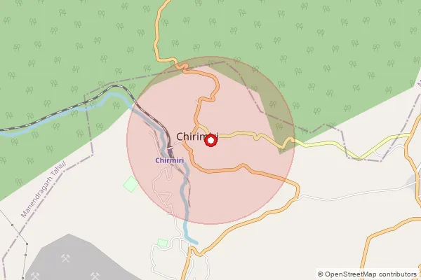 Map showing approximate area covered by Pincode 497451 — Haldibadi So, Korea