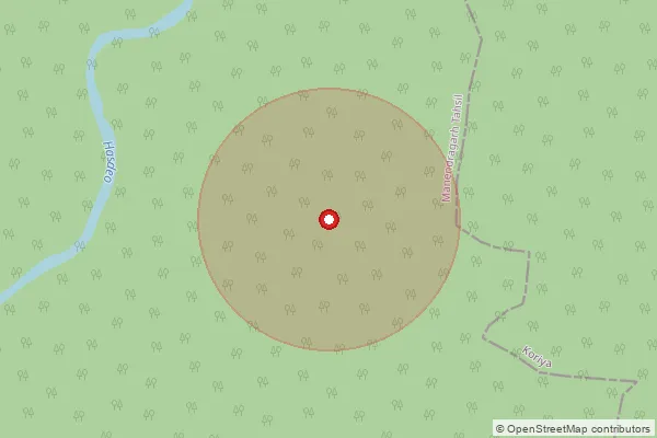 Map showing approximate area covered by Pincode 497773 — West Chirimiri So, Korea