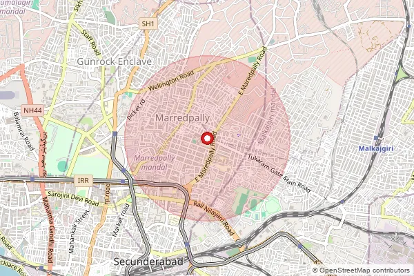 Map showing approximate area covered by Pincode 500026 — Nehrunagar S.O, Hyderabad