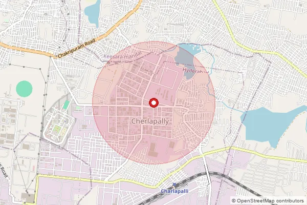 Map showing approximate area covered by Pincode 500051 — Hindustan Cables S.O, Medchal Malkajgiri