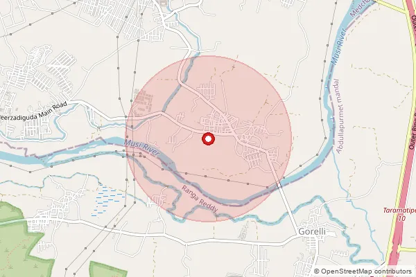 Map showing approximate area covered by Pincode 500088 — Venkatadri B.O, Medchal Malkajgiri