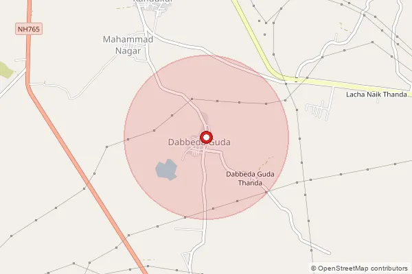 Map showing approximate area covered by Pincode 500113 — Chippalapalli B.O, Ranga Reddy
