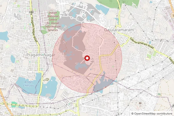 Map showing approximate area covered by Pincode 500117 — Kailash Hills Colony So, Hyderabad
