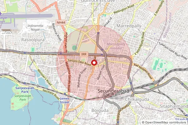 Map showing approximate area covered by Pincode 500903 — Ndc Secunderabad, Na