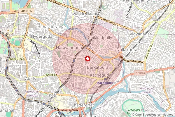 Map showing approximate area covered by Pincode 500927 — Ndc Barkatpura, Na