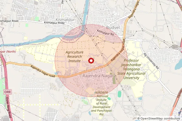Map showing approximate area covered by Pincode 500930 — Ndc Rajendranagar, Na