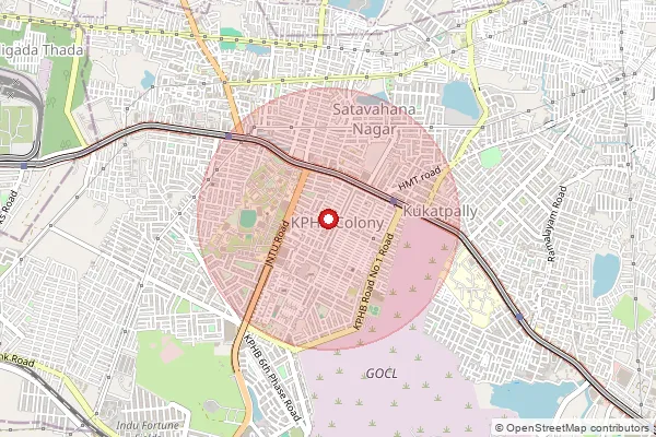 Map showing approximate area covered by Pincode 500972 — Ndc Kukatpally, Na