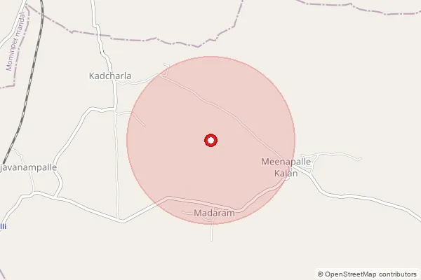Map showing approximate area covered by Pincode 501111 — Madireddipalli B.O, Vikarabad