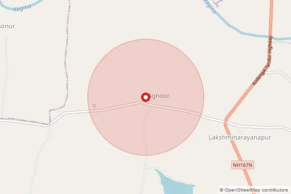 Map showing approximate area covered by Pincode 501144 — Bennur B.O, Vikarabad
