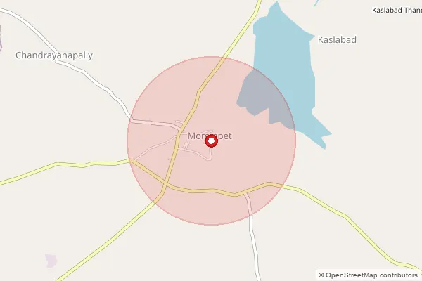 Map showing approximate area covered by Pincode 501202 — Mominpet S.O, Vikarabad