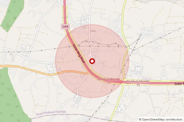 Map showing approximate area covered by Pincode 501218 — Kothwalguda B.O, Ranga Reddy