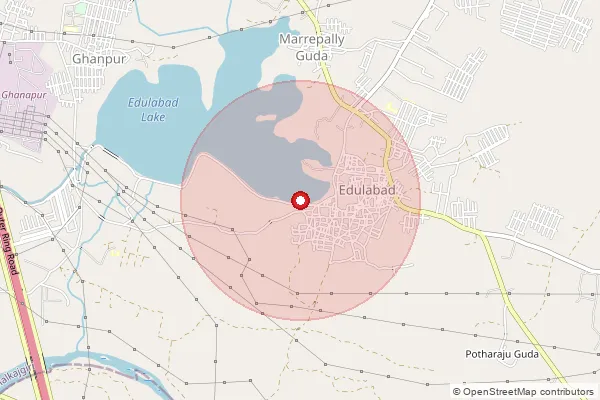 Map showing approximate area covered by Pincode 501301 — Ankushapur B.O, Medchal Malkajgiri
