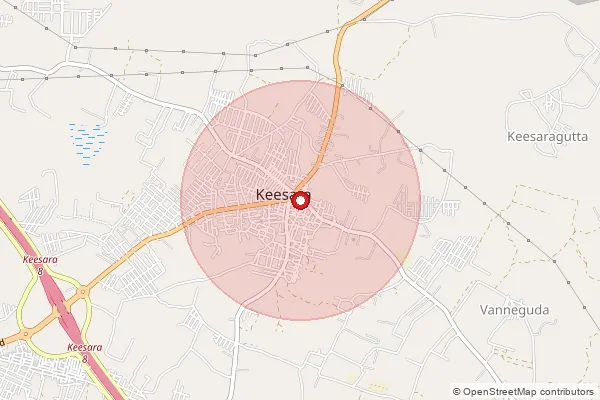 Map showing approximate area covered by Pincode 501303 — Keesara So, Medchal Malkajgiri