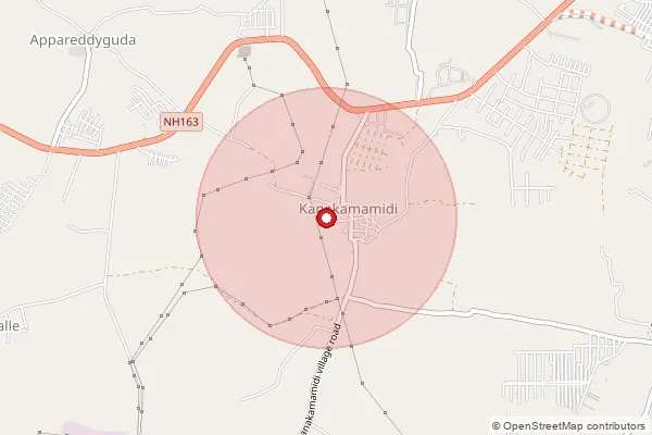 Map showing approximate area covered by Pincode 501504 — Ramanujapur Bo, Ranga Reddy