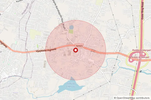 Map showing approximate area covered by Pincode 501513 — Abdullapurmet Bo, Ranga Reddy