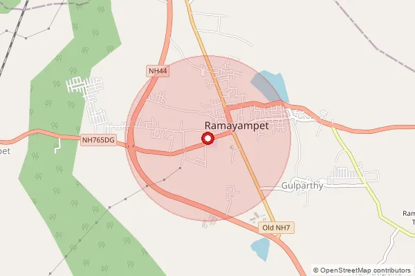 Map showing approximate area covered by Pincode 502101 — Ramayampet S.O, Medak