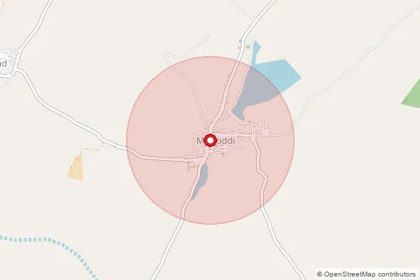 Map showing approximate area covered by Pincode 502106 — Mirdoddi S.O, Siddipet