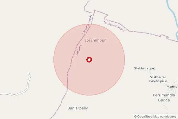 Map showing approximate area covered by Pincode 502107 — Narayanaraopet B.O, Siddipet