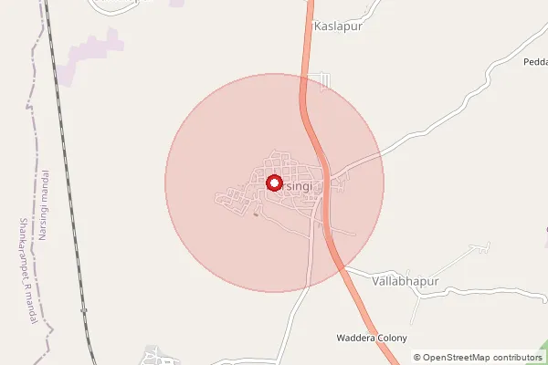 Map showing approximate area covered by Pincode 502248 — Khajapur B.O, Medak