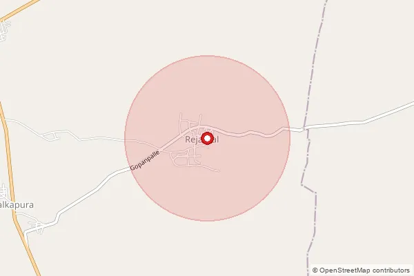 Map showing approximate area covered by Pincode 502249 — Mamidgi B.O, Sangareddy