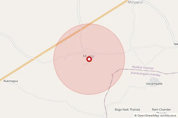 Map showing approximate area covered by Pincode 502251 — Dappur B.O, Sangareddy
