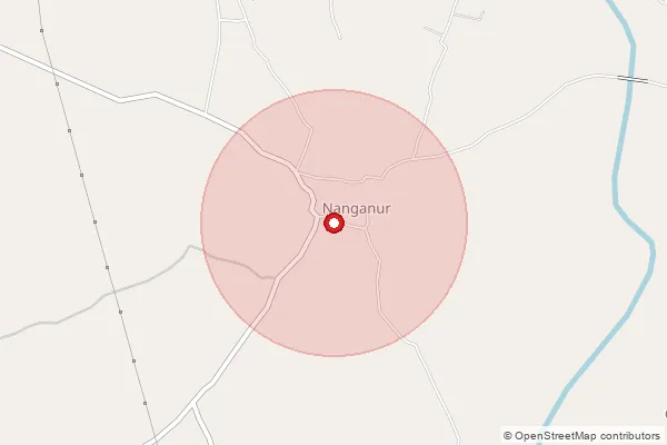 Map showing approximate area covered by Pincode 502280 — Akkenapally B.O, Siddipet