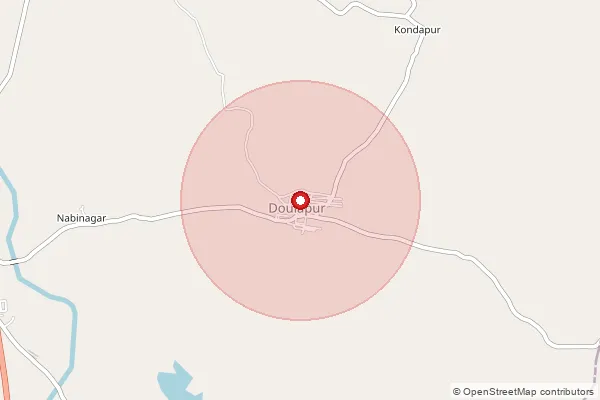 Map showing approximate area covered by Pincode 502281 — Gollapally B.O, Siddipet