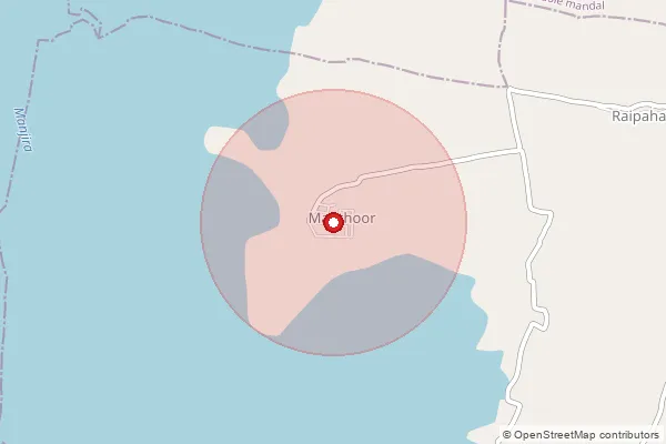 Map showing approximate area covered by Pincode 502293 — Gonglur B.O, Sangareddy