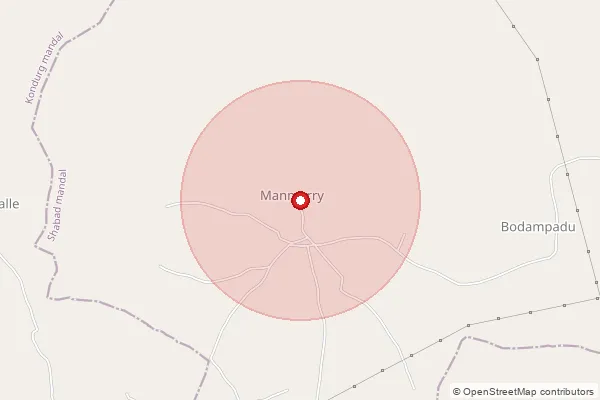 Map showing approximate area covered by Pincode 502294 — Tadlapally B.O, Sangareddy