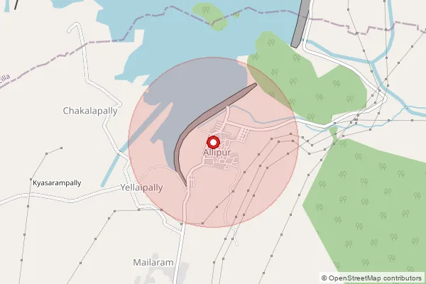 Map showing approximate area covered by Pincode 502310 — Vittalapur B.O, Siddipet