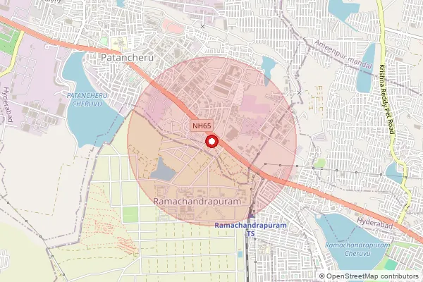 Map showing approximate area covered by Pincode 502324 — Icrisat S.O, Sangareddy