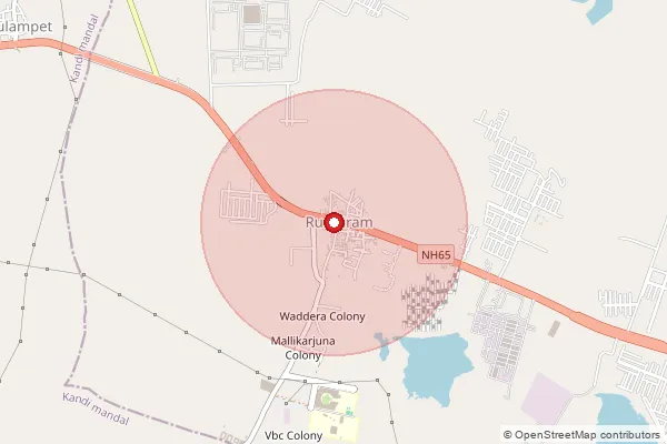 Map showing approximate area covered by Pincode 502329 — Kowlampet B.O, Sangareddy