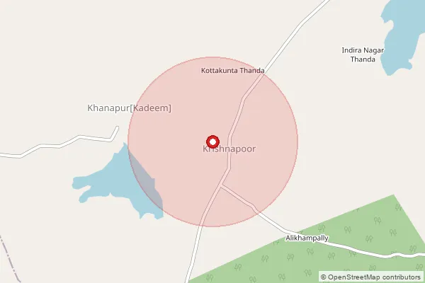 Map showing approximate area covered by Pincode 502371 — Bachepally B.O, Sangareddy