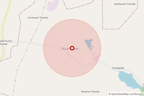 Map showing approximate area covered by Pincode 502381 — Rangampet S.O, Medak