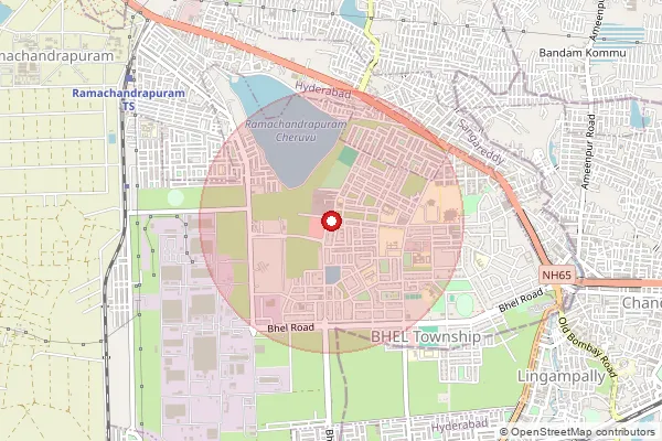 Map showing approximate area covered by Pincode 502932 — Ramachandrapuram Ndc, Na